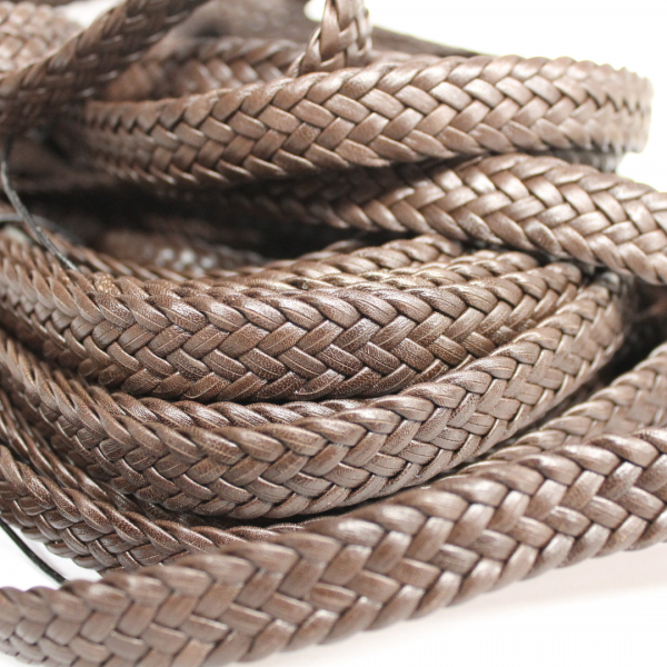 15mm Flat Braided Kangaroo Chocolate