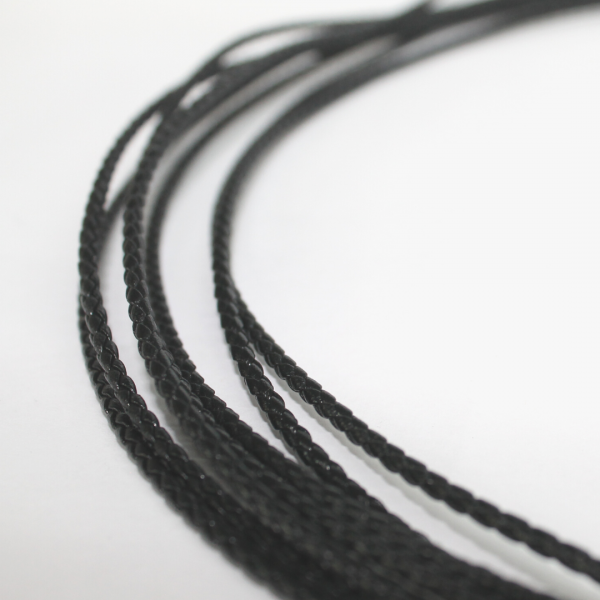 2.5mm Braided Black Cow Leather