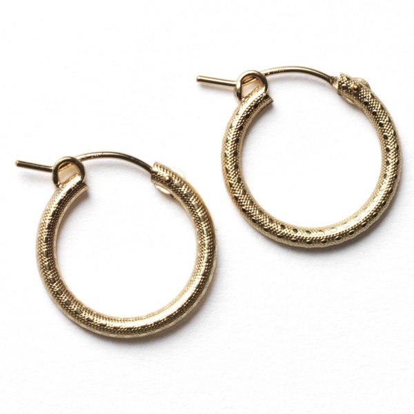CARGO® 10MM Round Gold Filled Textured Earrings JF300T GF