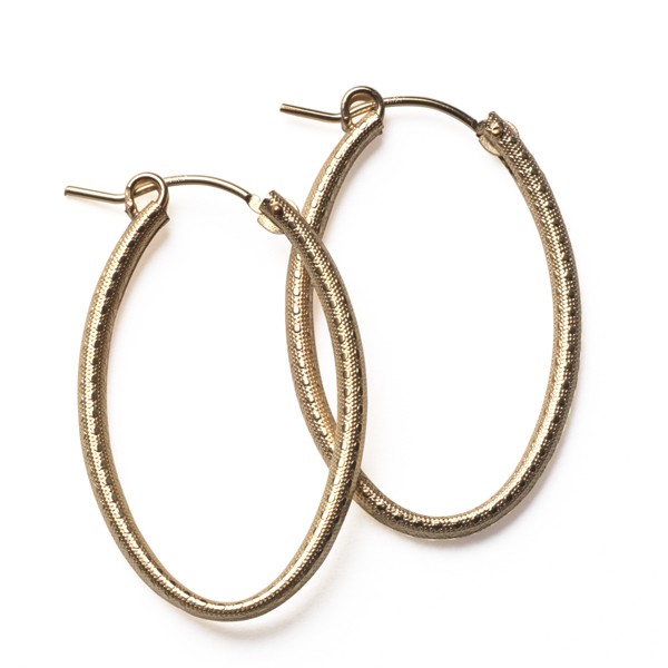 CARGO® 30MM Oval Gold Filled Textured Earrings JF304T GF