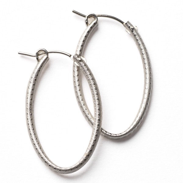 CARGO® 30MM Oval Sterling Silver Textured Earrings JF304T SS