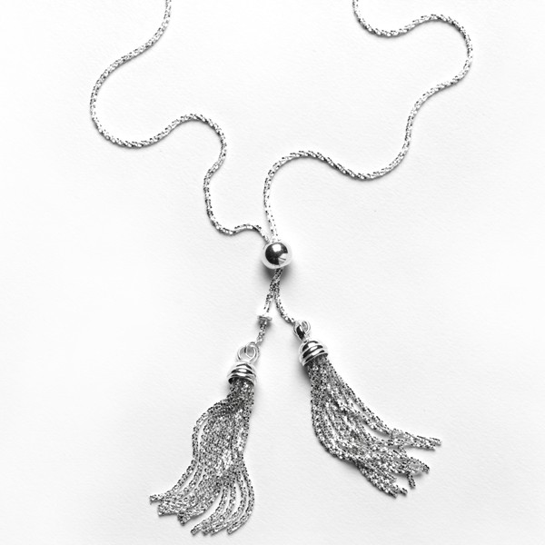 Double Tassel Lariat Necklace with smart bead KAR543