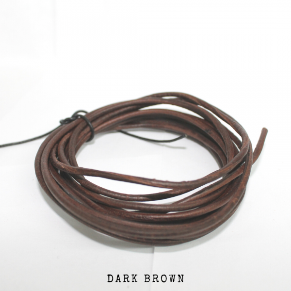 2.5mm Buffalo Leather Cord - 10m Loop (Dark Brown)