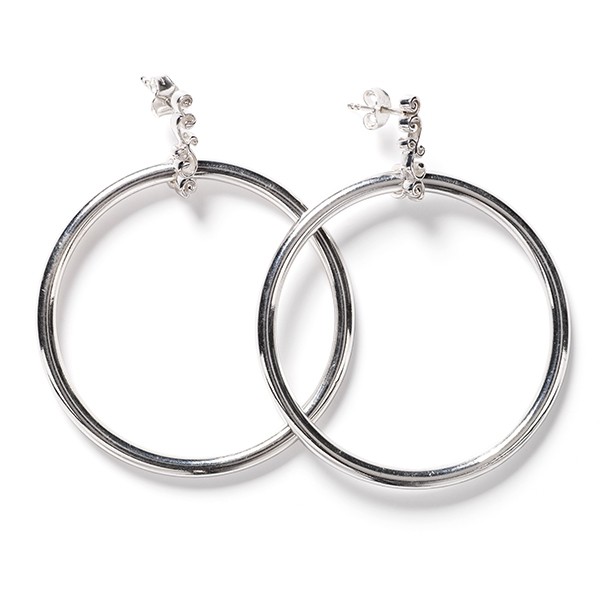 Southern Gates Scrolling Vine Smooth Hoop Earrings (E598)