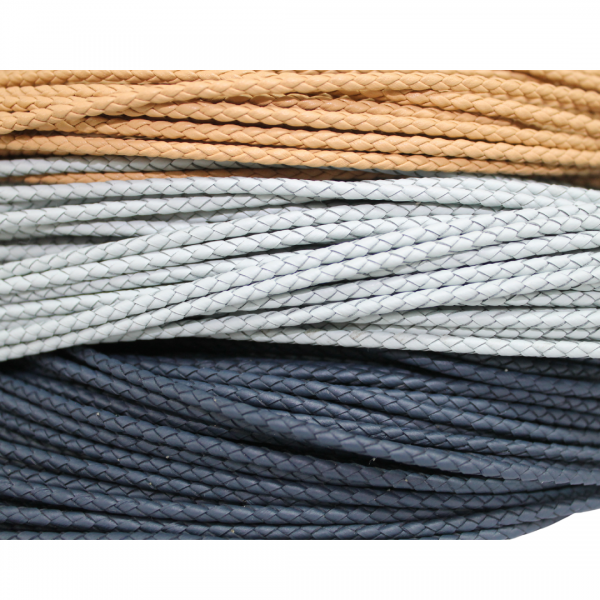 3.0mm Braided Cow Leather (Available in Multiple Colors)