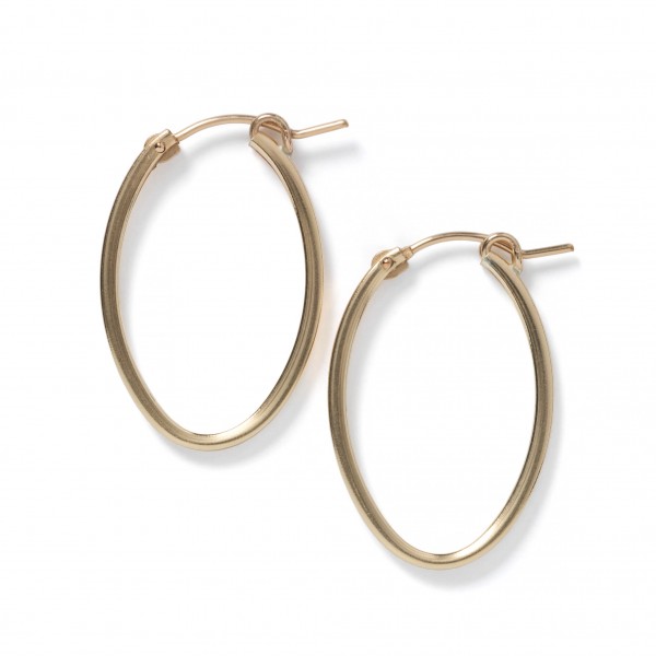 24MM Oval Gold Filled Earrings with Square Tubing