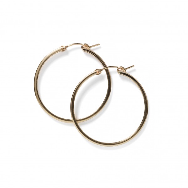35MM Round Gold Filled Earring with Square Tubing JF316GF