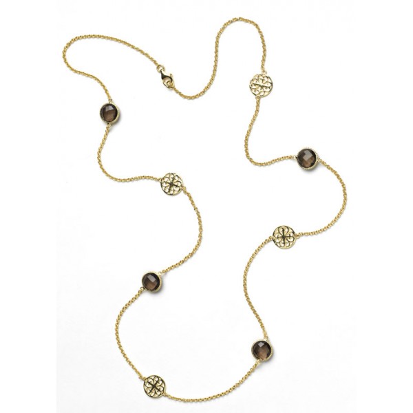 Southern Gates Gold Plated Smoky Quartz Necklace