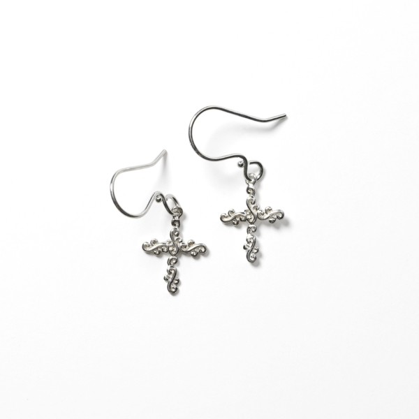 Southern Gates® Scrolling Vine Cross Earrings
