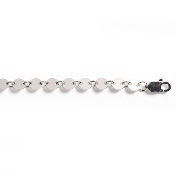 MSC957 Sterling Silver Smooth Flat Round Bar Chain