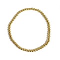 B339 GP 3mm Gold Plated Round Bead Elastic Bracelet