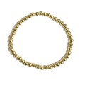 B341 GP 4mm Gold Plated Round Bead Elastic Bracelet