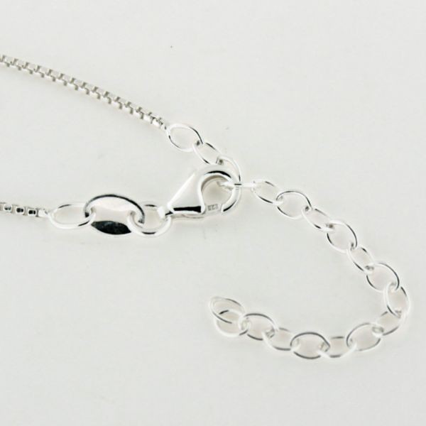 ALL63 1.0mm Sterling Silver Rounded Box Chain with Extender
