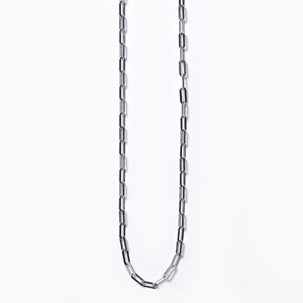 KAR603 Sterling Silver Rectangle Paperclip Necklace