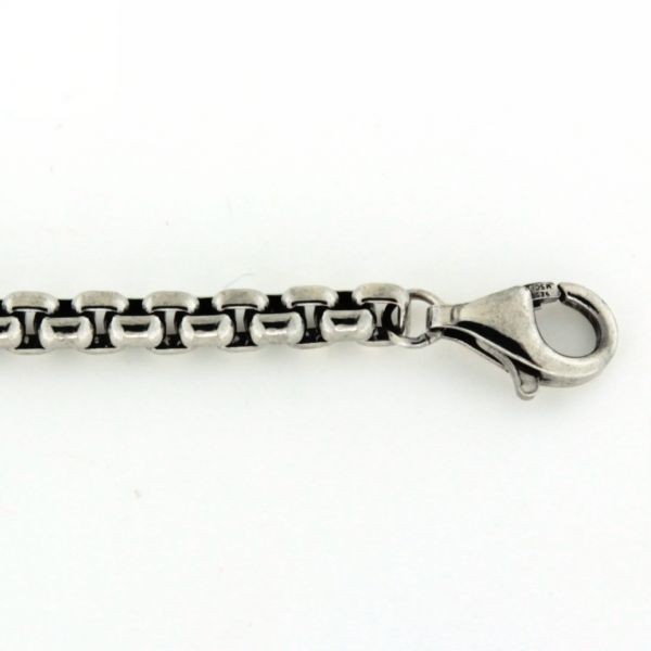 MSC112OX 3.6mm Oxidized Sterling Silver Rounded Box Chain
