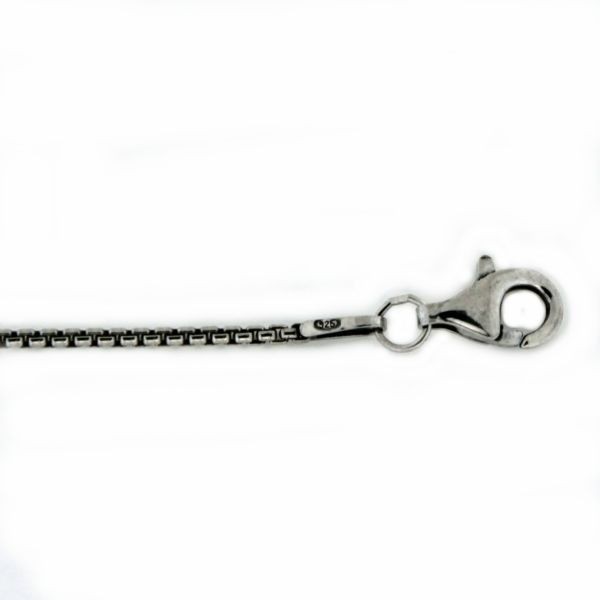 MSC21OX 1.3mm Oxidized Sterling Silver Rounded Box Chain
