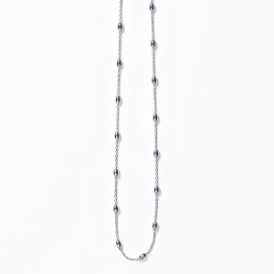 KAR605 Sterling Silver Rice Bead Satellite Necklace