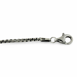 MSC22OX 1.6mm Oxidized Sterling Silver Rounded Box Chain