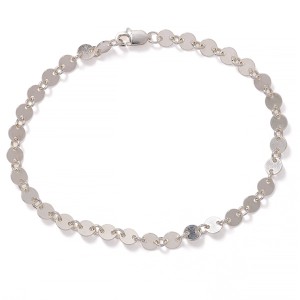 MSC957 Sterling Silver Smooth Flat Round Bar Braclet