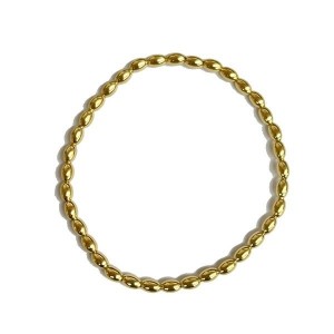 B338 GP 4mm Gold Plated Rice Bead Elastic Bracelet