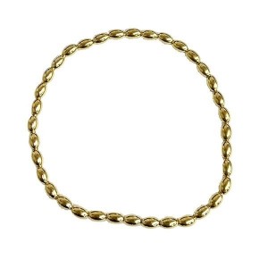 B336 GP 3mm Gold Plated Rice Bead Elastic Bracelet