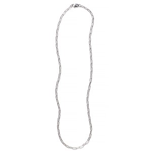 MSC2505 Sterling Silver Textured Paper Clip Chain