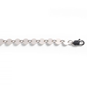 MSC957 Sterling Silver Smooth Flat Round Bar Chain
