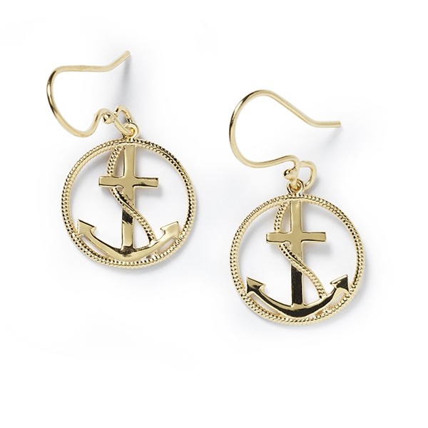 Southern Gates Collection Harbor Series Anchor Earrings GP