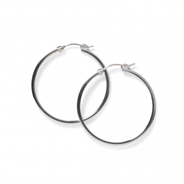 35MM Round SS Earring with Square Tubing JF316SS